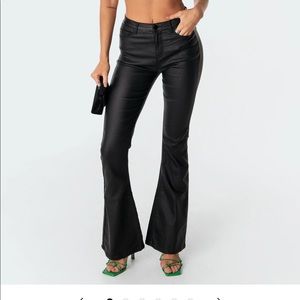 Edikted black leather pants + corset top